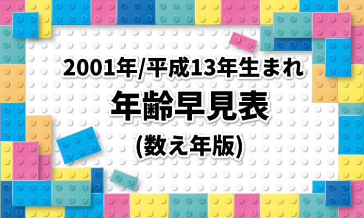 2001年/平成13年生まれの年齢･西暦･和暦･干支早見表|数え年